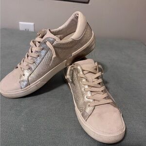 Dolce Vita Beige and Silver Sneakers